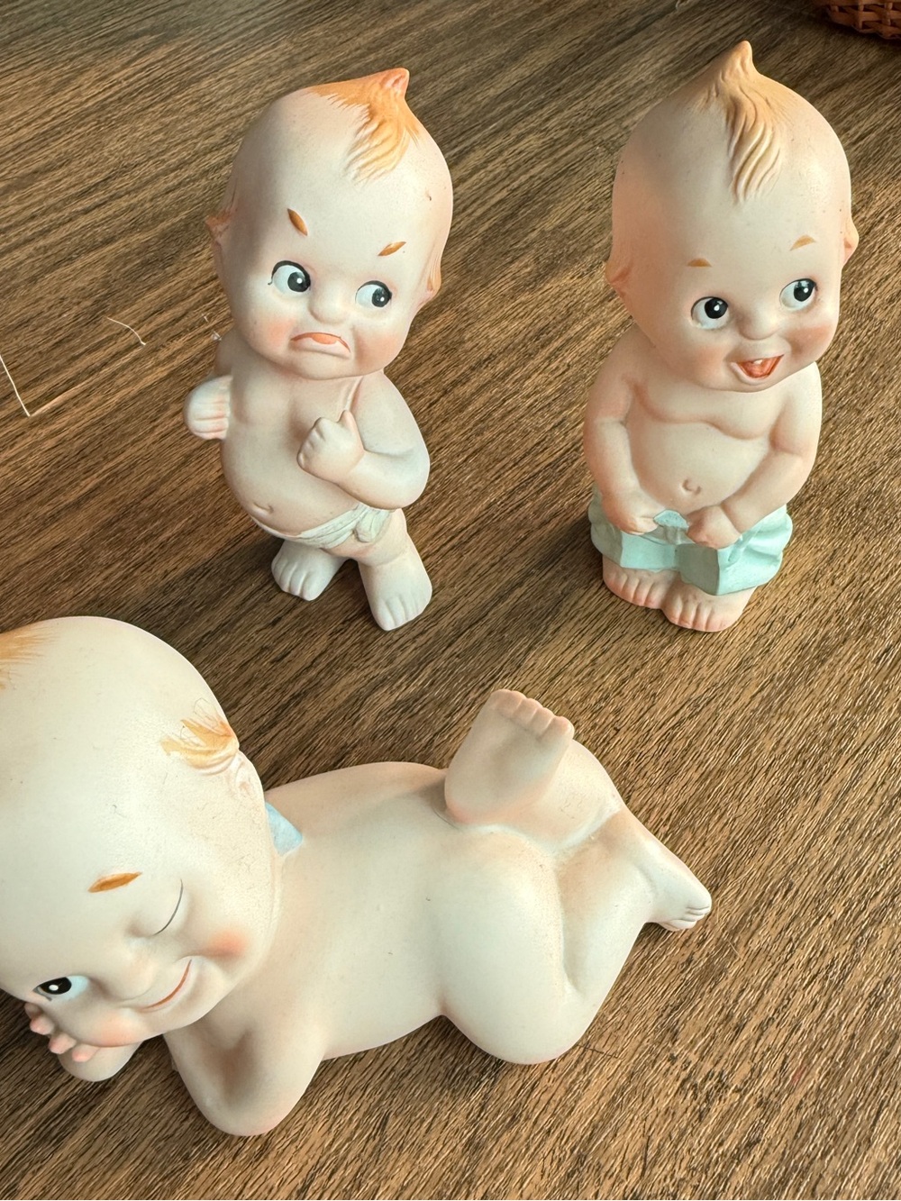 Rare Vintage Lefton Angry Fighting Baby Kewpie Kw143 & Winking & One-Tooth 3 Lot